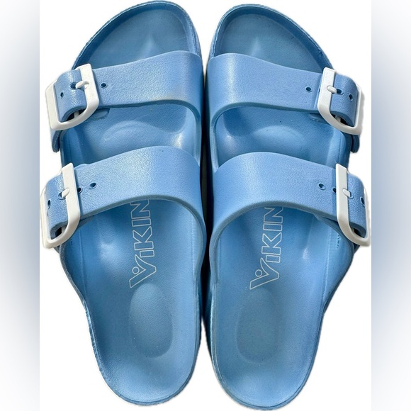 Viking Shoes - Vikin Baby Blue Sandals with White Buckles